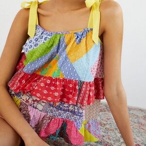 Anthropologie Colorful Patchwork Top